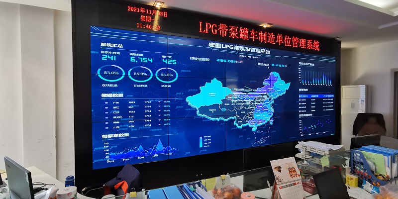 湖北荊門宏圖特種飛行器制造55寸3*5+LED顯示屏案例